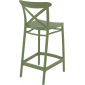 Комплект пластиковых полубарных стульев Siesta Contract Cross Bar 65 Set 4 стеклопластик оливковый Фото 5