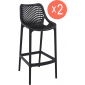 Комплект пластиковых барных стульев Siesta Contract Air Bar 75 Set 2 стеклопластик черный Фото 1