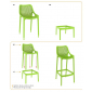 Комплект пластиковых барных стульев Siesta Contract Air Bar 75 Set 4 стеклопластик бежевый Фото 9