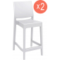 Комплект пластиковых полубарных стульев Siesta Contract Maya Bar 65 Set 2 стеклопластик белый Фото 1