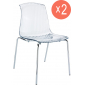 Комплект прозрачных стульев Siesta Contract Allegra Set 2 сталь, поликарбонат прозрачный Фото 1