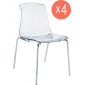 Комплект прозрачных стульев Siesta Contract Allegra Set 4 сталь, поликарбонат прозрачный Фото 1