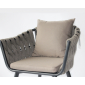 Кресло плетеное с подушками Tagliamento Verona алюминий, роуп, акрил антрацит, темно-серый, темно-коричневый Фото 7