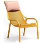 Лаунж-кресло пластиковое с подушкой Nardi Net Lounge стеклопластик, акрил горчичный, розовый Фото 1