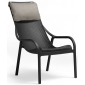 Лаунж-кресло пластиковое с подушкой Nardi Net Lounge стеклопластик, Sunbrella антрацит, серый Фото 1