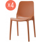 Комплект пластиковых стульев Scab Design Ginevra Set 4 стеклопластик терракотовый Фото 1