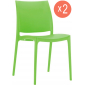 Комплект пластиковых стульев Siesta Contract Maya Set 2 пластик зеленый Фото 1