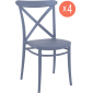Комплект пластиковых стульев Siesta Contract Cross Set 4 стеклопластик темно-серый Фото 1