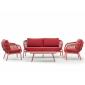 Комплект лаунж мебели Grattoni Elba алюминий, роуп, олефин красный Фото 1