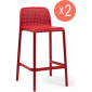 Комплект пластиковых полубарных стульев Nardi Lido Mini Set 2 стеклопластик красный Фото 1