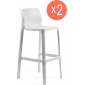 Комплект пластиковых барных стульев Nardi Net Stool Set 2 стеклопластик белый Фото 1