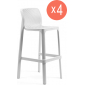 Комплект пластиковых барных стульев Nardi Net Stool Set 4 стеклопластик белый Фото 1