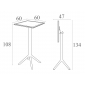 Комплект пластиковых барных складных столов Siesta Contract Sky Folding Bar Table 60 Set 4 сталь, пластик темно-серый Фото 2