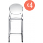 Комплект полубарных прозрачных стульев Scab Design Igloo Set 4 поликарбонат прозрачный Фото 1