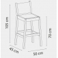 Стул деревянный барный Tagliamento Mindos ироко Фото 2