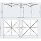 Зонт профессиональный двухкупольный Scolaro Galaxia Dual T Timber алюминий, акрил имитация ироко, серебристо-серый Фото 2