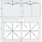 Зонт профессиональный двухкупольный Scolaro Galaxia Dual V Timber алюминий, акрил имитация ироко, слоновая кость Фото 2