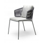 Кресло плетеное с подушкой Scab Design Lisa Filo Nest сталь, роуп, ткань sunbrella антрацит, антрацит, лед Фото 4