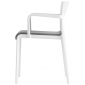 Кресло пластиковое с мягким сиденьем PEDRALI Volt стеклопластик, полипропилен, ткань белый, серый Фото 1