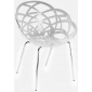 Кресло пластиковое PAPATYA Flora-ML сталь, поликарбонат хромированный, белый Фото 1