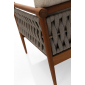 Комплект деревянной плетеной мебели Tagliamento Knob ироко, роуп, ткань Фото 16