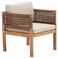 Кресло деревянное плетеное с подушками Tagliamento Vera каштан, искусственный ротанг, олефин Фото 1