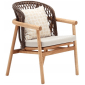 Кресло деревянное плетеное с подушками Tagliamento Inci каштан, искусственный ротанг, олефин Фото 1
