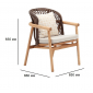 Кресло деревянное плетеное с подушками Tagliamento Inci каштан, искусственный ротанг, олефин Фото 2