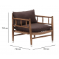 Кресло деревянное плетеное с подушками Tagliamento Zuma каштан, искусственный ротанг, олефин Фото 2