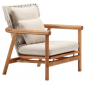 Кресло деревянное плетеное с подушками Tagliamento Leona каштан, искусственный ротанг, олефин Фото 1