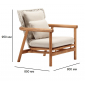 Кресло деревянное плетеное с подушками Tagliamento Leona каштан, искусственный ротанг, олефин Фото 2