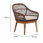 Кресло деревянное плетеное с подушкой Tagliamento Rosemary каштан, искусственный ротанг, олефин Фото 2