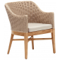 Кресло деревянное плетеное с подушкой Tagliamento Fungo каштан, искусственный ротанг, олефин Фото 1