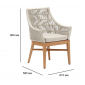 Кресло деревянное плетеное с подушкой Tagliamento Hyac каштан, искусственный ротанг, олефин Фото 2