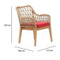 Кресло деревянное плетеное с подушкой Tagliamento Beam каштан, искусственный ротанг, олефин Фото 2
