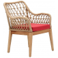 Кресло деревянное плетеное с подушкой Tagliamento Beam каштан, искусственный ротанг, олефин Фото 1