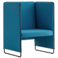 Кресло мягкое с высокой спинкой PEDRALI Zippo сталь, фанера, ткань черный, синий Фото 1
