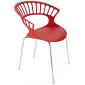 Кресло пластиковое PAPATYA Tiara сталь, стеклопластик красный Фото 1