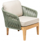 Кресло плетеное с подушками RosaDesign Dakota тик, алюминий, роуп, полиэстер натуральный, пустынный микс, серебристая тортора Фото 1