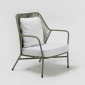 Кресло плетеное с подушками RosaDesign Amalfi алюминий, роуп, олефин пустынный микс, белый Фото 6