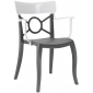 Кресло пластиковое PAPATYA Opera-K стеклопластик, поликарбонат антрацит, белый Фото 1