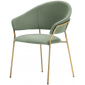 Кресло с обивкой PEDRALI Jazz сталь, ткань золотистый, зеленый Фото 1