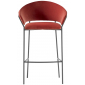 Кресло барное с обивкой PEDRALI Jazz сталь, ткань черный, красный Фото 1