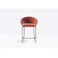 Кресло полубарное с обивкой PEDRALI Jazz сталь, ткань черный, красный Фото 5