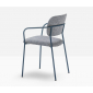 Кресло с обивкой PEDRALI Jazz сталь, ткань синий, бело-голубой Фото 4