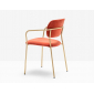 Кресло с обивкой PEDRALI Jazz сталь, ткань античная латунь, красный Фото 7