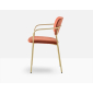 Кресло с обивкой PEDRALI Jazz сталь, ткань античная латунь, красный Фото 5