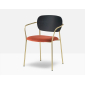 Кресло с обивкой PEDRALI Jazz сталь, фанера, шпон, ткань античная латунь, черный, красный Фото 8