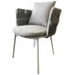 Кресло плетеное с подушкой Tagliamento Roma алюминий, полиэстер, акрил белый, светло-серый Фото 1