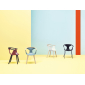 Кресло пластиковое PEDRALI Fox сталь, ясень, стеклопластик беленый ясень, голубой Фото 5